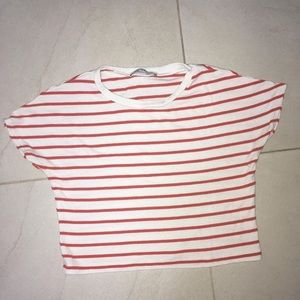 Cropped striped shirt